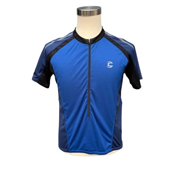 Cannondale Men’s XL Cycling Jersey Blue Half Zip MTB Bike Shirt Short Sleeve - Picture 1 of 9